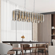 Modern Oval Crystal Chandelier Luxury Home Decor Fixtures (Bulbs Not Included)