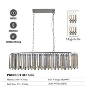 Modern Oval Crystal Chandelier Luxury Home Decor Fixtures (Bulbs Not Included)