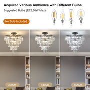 Large Black Contemporary Style Crystal Chandelier for Dining Room, Living Room, Bedroom (Bulbs Not Included)