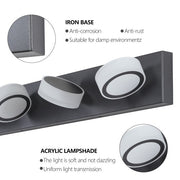 Modern Black 4 Light Vanity Mirror Light Fixture for Bathroom