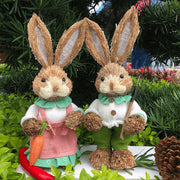 Easter Straw Rabbit Decoration for Garden and Wedding Crafts