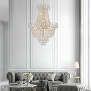 Large Crystal Modern Luxury Chandelier For Living Room, Dining Room, Bedroom, Hallway - Gold (No Bulbs Included)