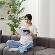 Curved Symmetrical Modular Semi Circular Sofa Sectional with 2 Pillows For Bedroom, Living Room, Office For Leisure Or Nap, Reading Room and Lobby
