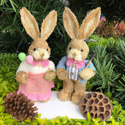 Easter Straw Rabbit Decoration for Garden and Wedding Crafts