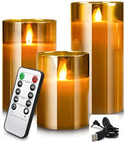 USB Rechargeable Flameless LED Pillar Candles