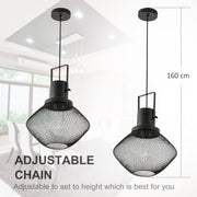 Industrial Pendant Light Fixtures with Adjustable Hanging Chain - Black (Bulbs Not Included)