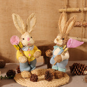Easter Straw Rabbit Decoration for Garden and Wedding Crafts