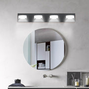 Modern Black 4 Light Vanity Mirror Light Fixture for Bathroom