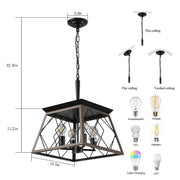 Farmhouse Chandelier 4 Lights Vintage Antique Chandelier Lamps (Bulbs not Included)