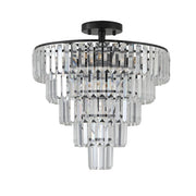 Large Black Contemporary Style Crystal Chandelier for Dining Room, Living Room, Bedroom (Bulbs Not Included)