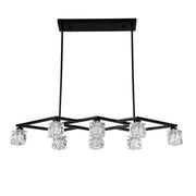 Matte Black Crystal Chandelier For Dining Room, Living Room, Bedroom, Kitchen, Hallway (8 Bulbs Included)
