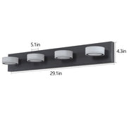 Modern Black 4 Light Vanity Mirror Light Fixture for Bathroom