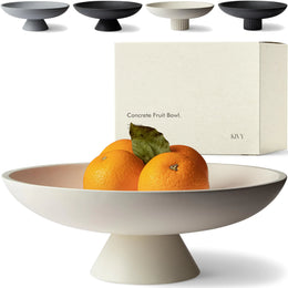 Modern White Concrete Bowl - Versatile for Fruits & Keys