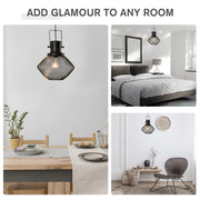 Industrial Pendant Light Fixtures with Adjustable Hanging Chain - Black (Bulbs Not Included)