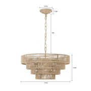 Bohemian Woven Rattan Chandelier for Kitchen, Dinning Hall, Entrance