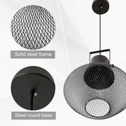 Industrial Pendant Light Fixtures with Adjustable Hanging Chain - Black (Bulbs Not Included)