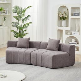 Curved Symmetrical Modular Semi Circular Sofa Sectional with 2 Pillows For Bedroom, Living Room, Office For Leisure Or Nap, Reading Room and Lobby