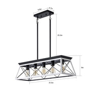 5 Lamps Farmhouse Chandelier for Dining Room - White (Bulbs Not Included)