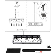 5 Lamps Farmhouse Chandelier for Dining Room - White (Bulbs Not Included)