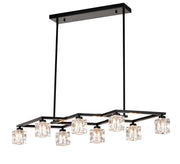 Matte Black Crystal Chandelier For Dining Room, Living Room, Bedroom, Kitchen, Hallway (8 Bulbs Included)