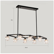 Matte Black Crystal Chandelier For Dining Room, Living Room, Bedroom, Kitchen, Hallway (8 Bulbs Included)