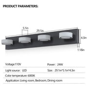 Modern Black 4 Light Vanity Mirror Light Fixture for Bathroom
