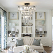 Large Black Contemporary Style Chandelier for Dining Room, Living Room, Bedroom (Bulbs Not Included)