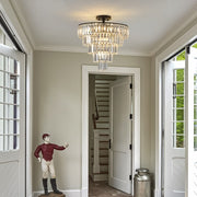 Large Black Contemporary Style Crystal Chandelier for Dining Room, Living Room, Bedroom (Bulbs Not Included)