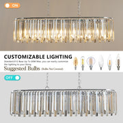 Modern Oval Crystal Chandelier Luxury Home Decor Fixtures (Bulbs Not Included)