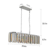 Modern Oval Crystal Chandelier Luxury Home Decor Fixtures (Bulbs Not Included)