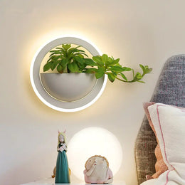 Modern Minimalist LED Wall Light - Green Plant Design