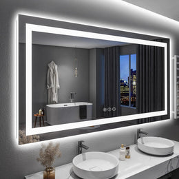 60x36 Inch LED Vanity Mirror for Bathroom Front and Backlit with Dimmable Light