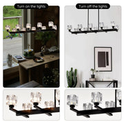 8-Light Crystal Chandelier For Dining Room, Kitchen, Farmhouse, Entryway, Living Room