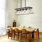 5 Lamps Farmhouse Chandelier for Dining Room - White (Bulbs Not Included)