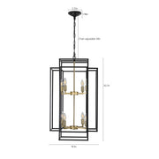 8 Lights Lantern Tiered Chandelier, Industrial Farmhouse Chandelier - Gold (Bulbs Not Included)