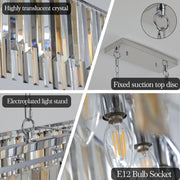 Modern Oval Crystal Chandelier Luxury Home Decor Fixtures (Bulbs Not Included)