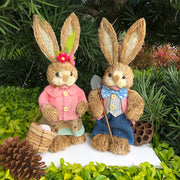 Easter Straw Rabbit Decoration for Garden and Wedding Crafts