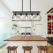 5 Lamps Farmhouse Chandelier for Dining Room - White (Bulbs Not Included)