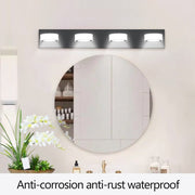 Modern Black 4 Light Vanity Mirror Light Fixture for Bathroom