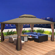 7-Piece Rattan Outdoor Patio Furniture Set With Removable Cushions And Ottoman & Glass Coffee Table - Dark Coffee Blue