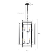 8 Lights Lantern Tiered Chandelier, Industrial Farmhouse Chandelier - Black (Bulbs Not Included)