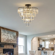 Large Black Contemporary Style Chandelier for Dining Room, Living Room, Bedroom (Bulbs Not Included)