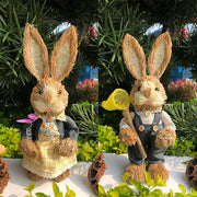 Easter Straw Rabbit Decoration for Garden and Wedding Crafts