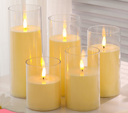 USB Rechargeable Flameless LED Pillar Candles