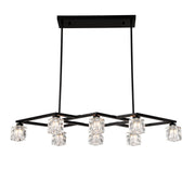 Matte Black Crystal Chandelier For Dining Room, Living Room, Bedroom, Kitchen, Hallway (8 Bulbs Included)