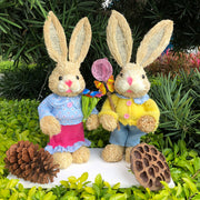 Easter Straw Rabbit Decoration for Garden and Wedding Crafts