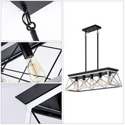 5 Lamps Farmhouse Chandelier for Dining Room - White (Bulbs Not Included)