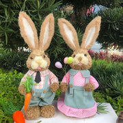 Easter Straw Rabbit Decoration for Garden and Wedding Crafts