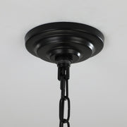 8 Lights Lantern Tiered Chandelier, Industrial Farmhouse Chandelier - Black (Bulbs Not Included)