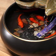 Minimalist Small Ceramic Water Feature Vase for Zen Decor